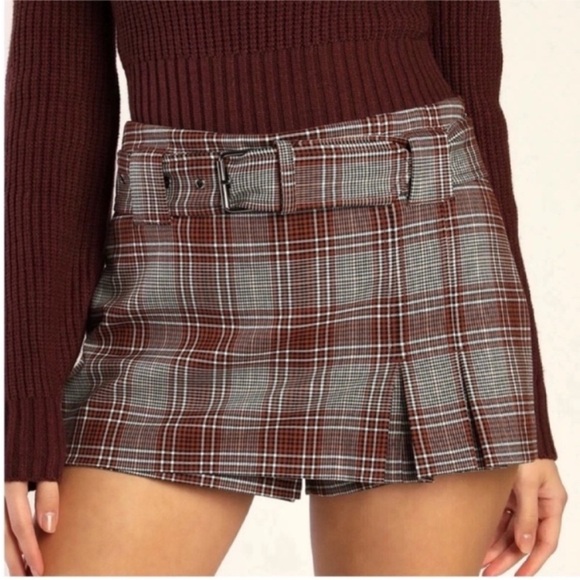 Free People Dresses & Skirts - Free People Sage Plaid Skort NEW